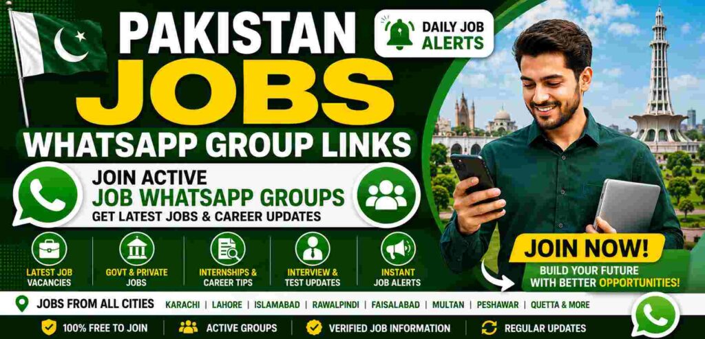 Pakistan Jobs WhatsApp Group Links – Join Active Job Alert WhatsApp Groups