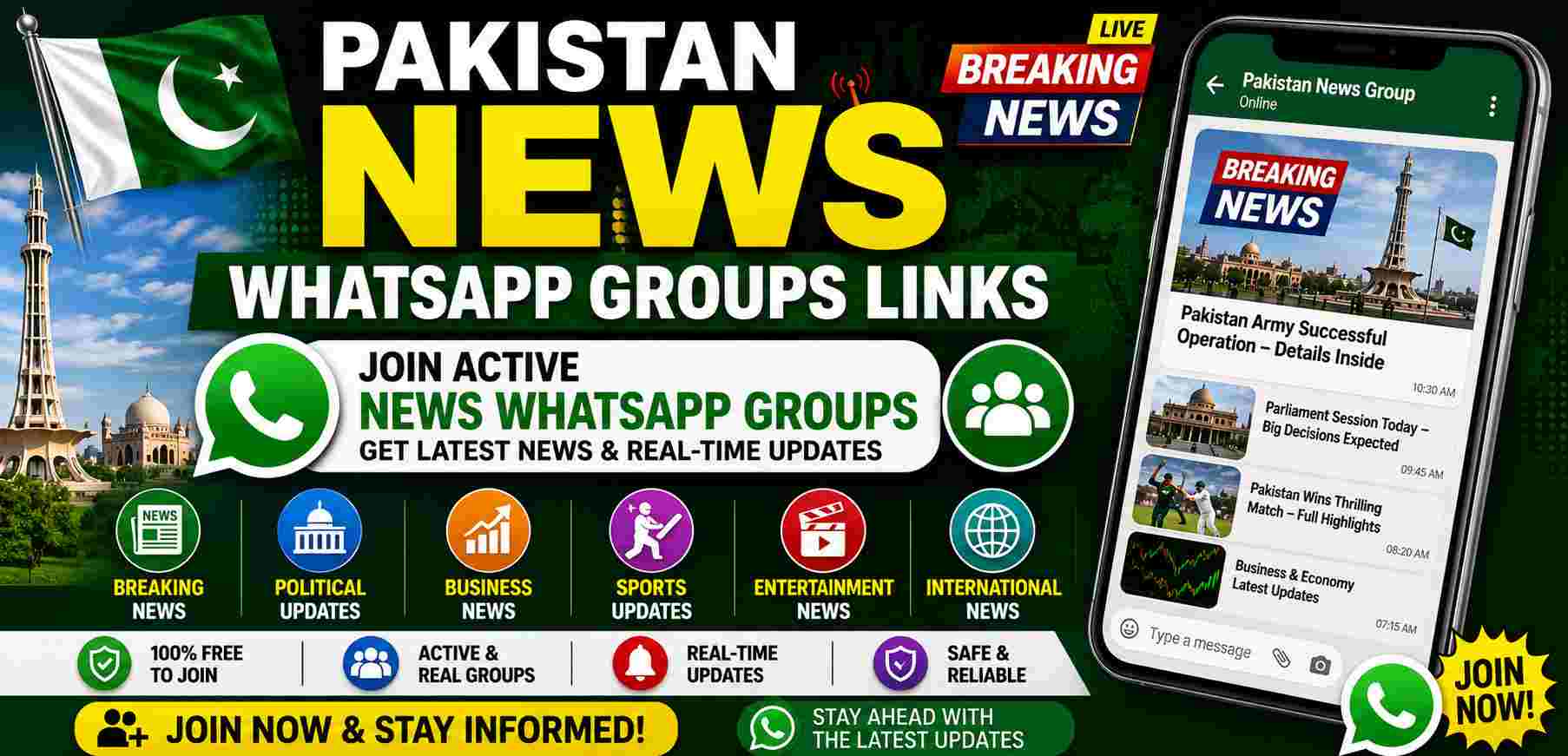Pakistan News WhatsApp Groups Links – Join Active News WhatsApp Groups