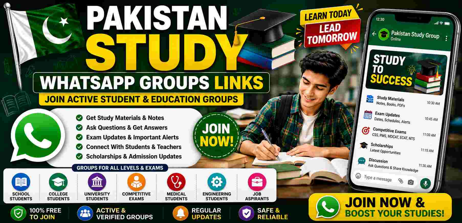 Pakistan Study WhatsApp Groups Links – Join Active Student & Education Groups